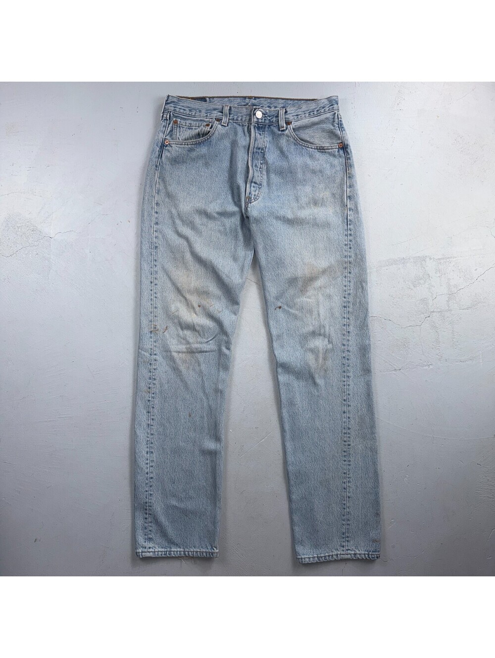 Levis 501 Vintage 90s USA XX Straight Leg Jeans Blue Light Wash 34x34 Act 33x33